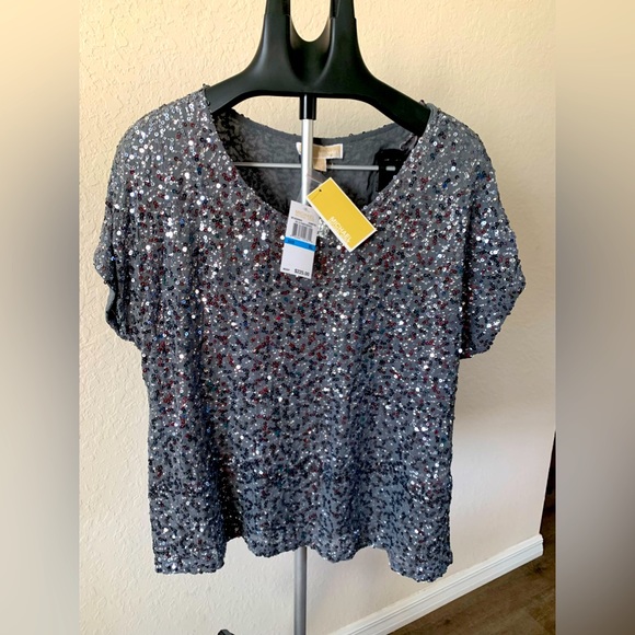 Michael Kors Tops - NWT 100% rayon Michael Kors size XL gray shimmering dress shirt